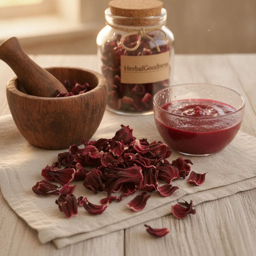 hibiscus-infused-mask-on-skin