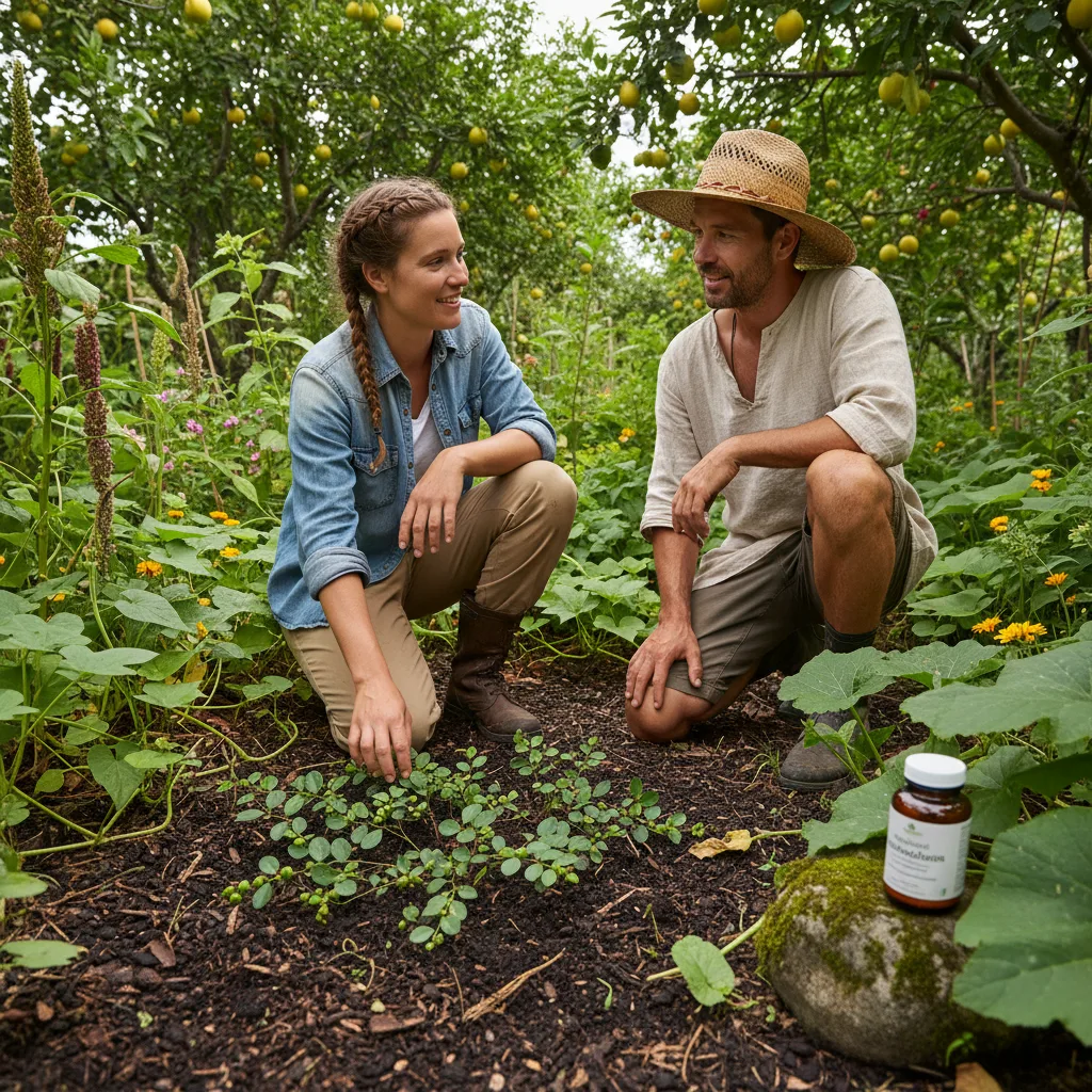 Permaculture food forest layers illustration