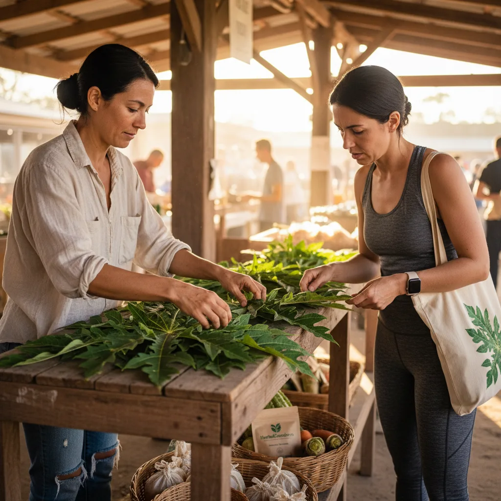 Papaya leaf capsules and tea brewed for gentle use