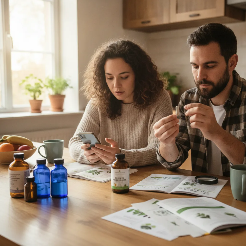 Herbal supplements warning concept