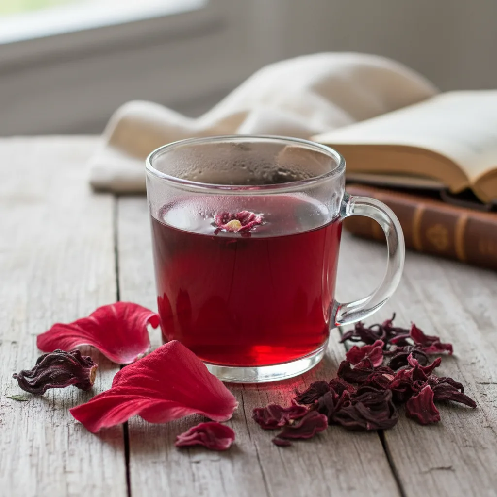 hibiscus petals and tea