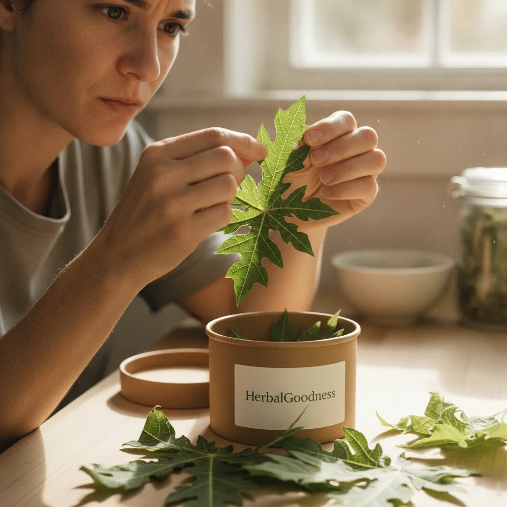 Papaya leaf tea steeping