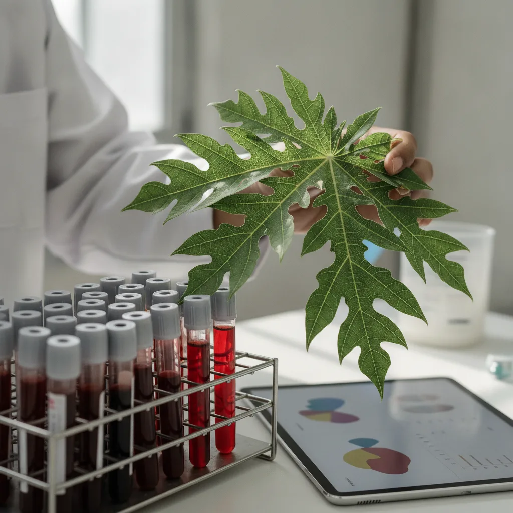 papaya leaf extract research lab