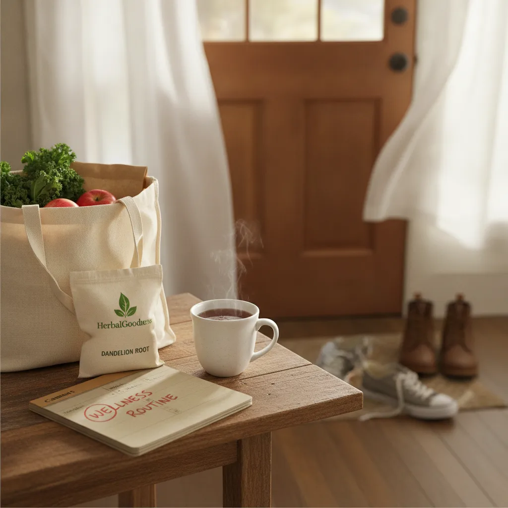 dandelion tea brewing cup