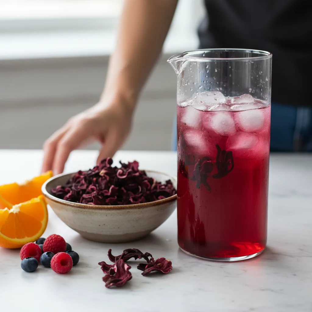 Brewing Hibiscus Tea