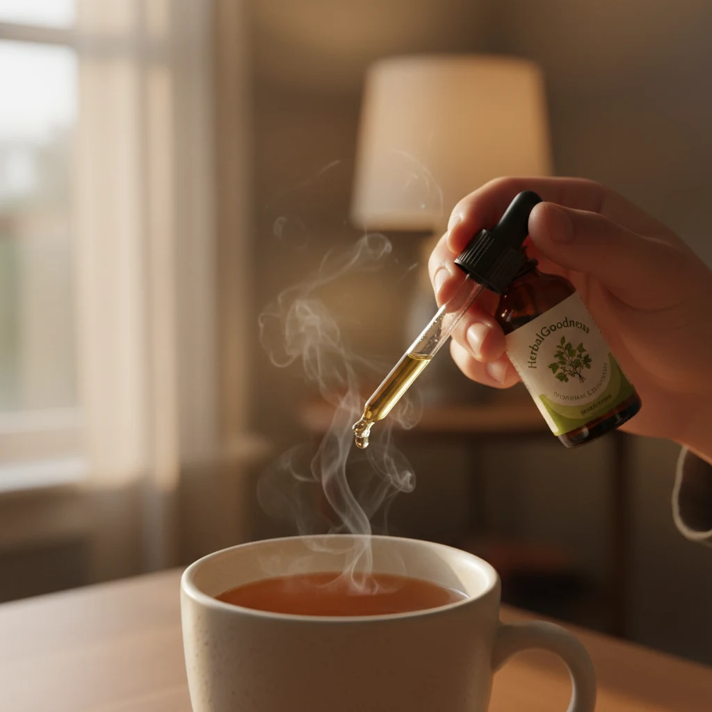 Herbal tea and supplements at night