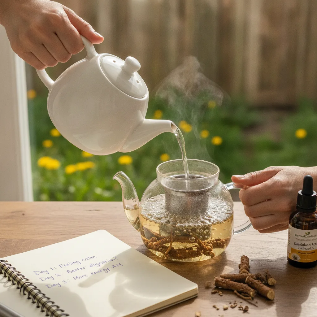 Dandelion root tea cup
