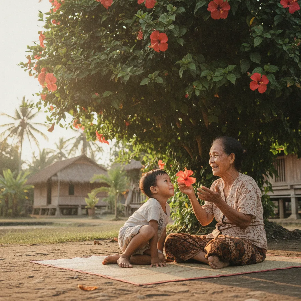 batik hibiscus motif