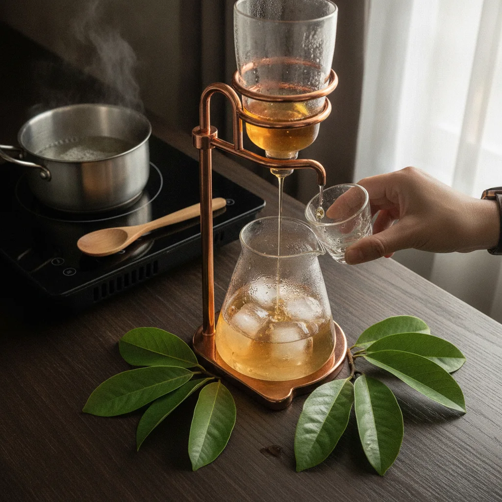 iced soursop tea glass cold drip