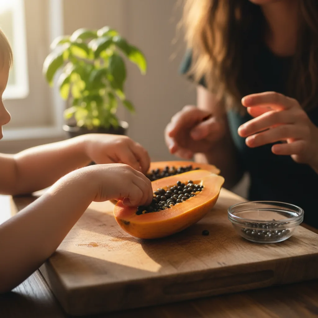 papaya seed craft for kids
