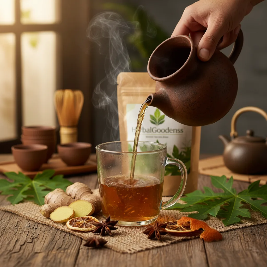 woman enjoying a cup of herbal tea
