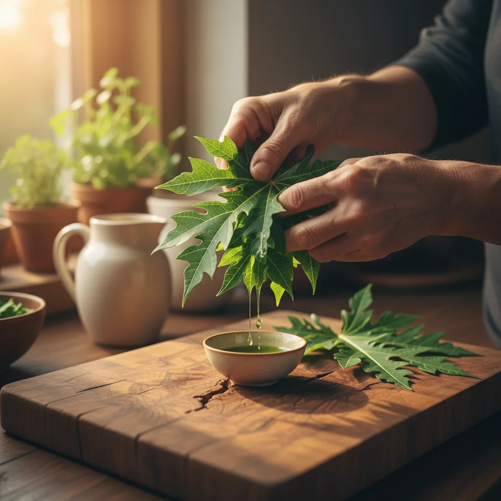 papaya leaf juice preparation
