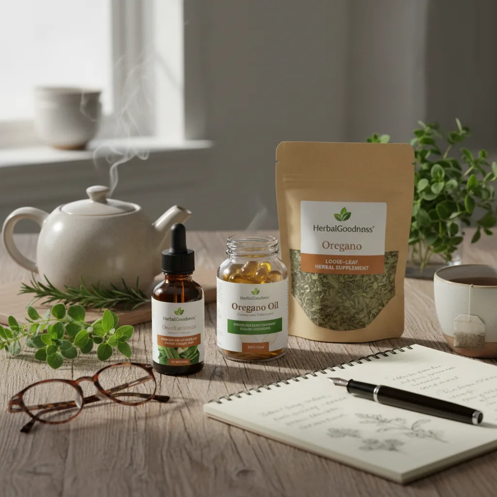 oregano oil wellness bottle