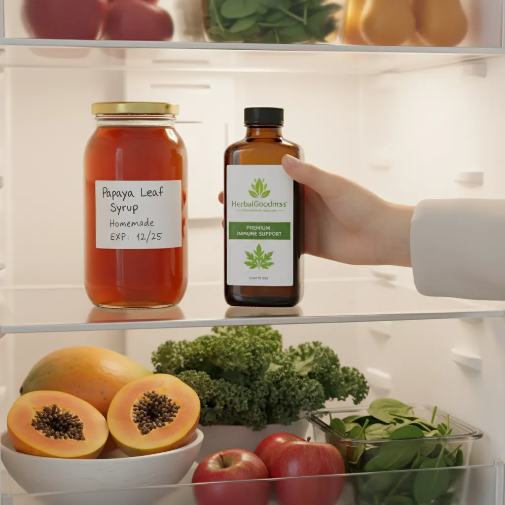 papaya leaf syrup storage and usage tips
