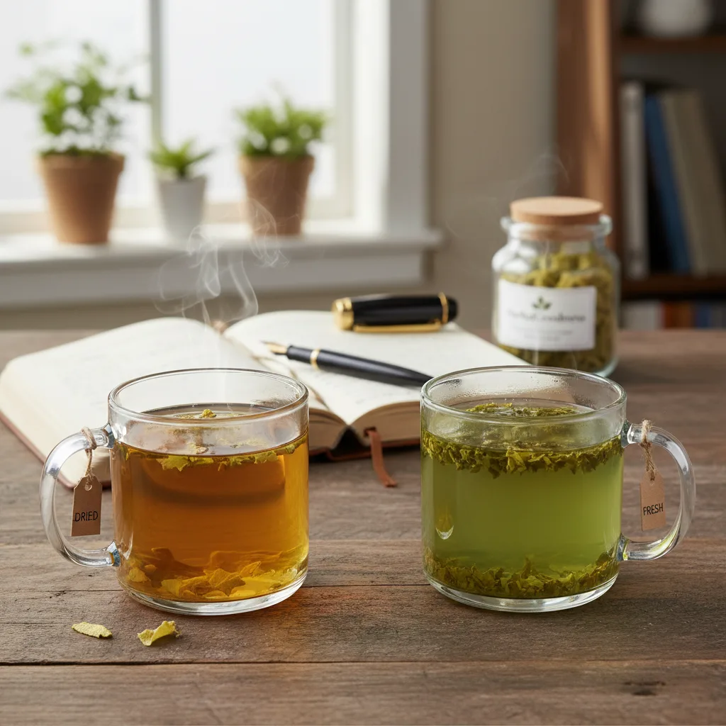 fresh mullein tea preparation