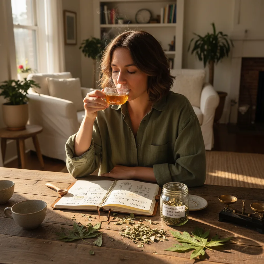 Papaya Leaf Tea Brewing