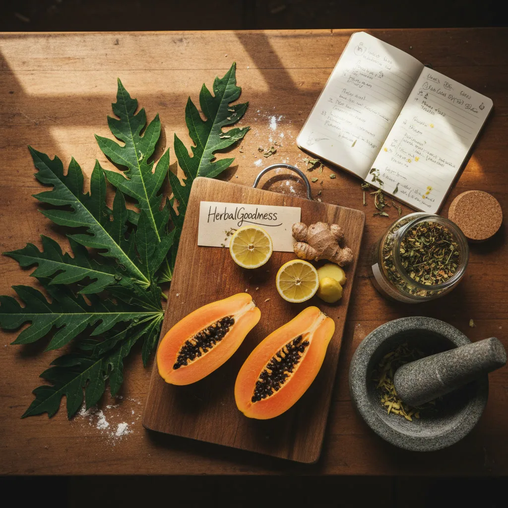 papaya leaf juice extraction