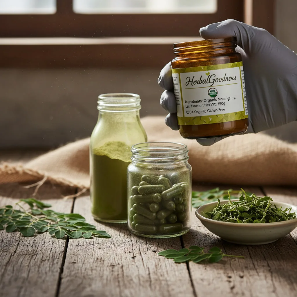 Moringa leaf powder vibrant green