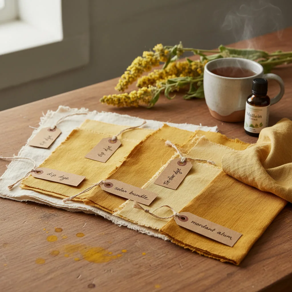 fabric dyed with mullein extract