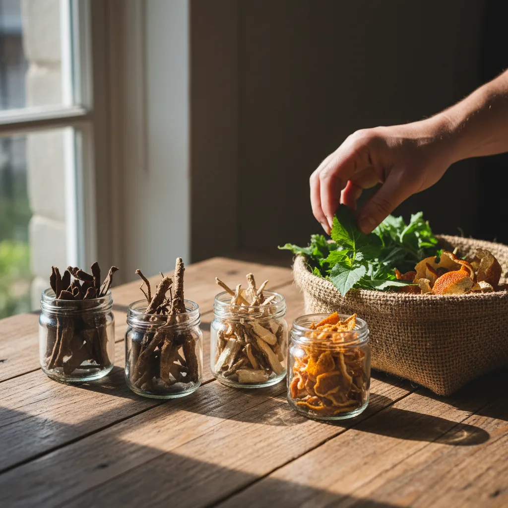 mixing herbs and spices