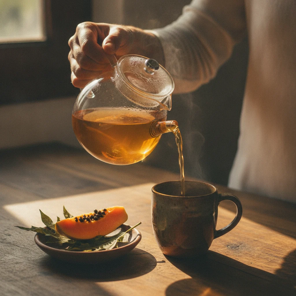 Papaya Leaf Tea in cup