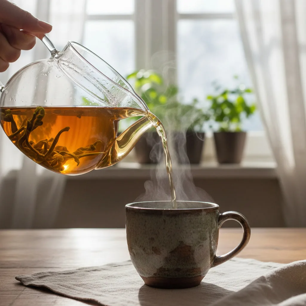 Papaya Leaf Tea Brewing