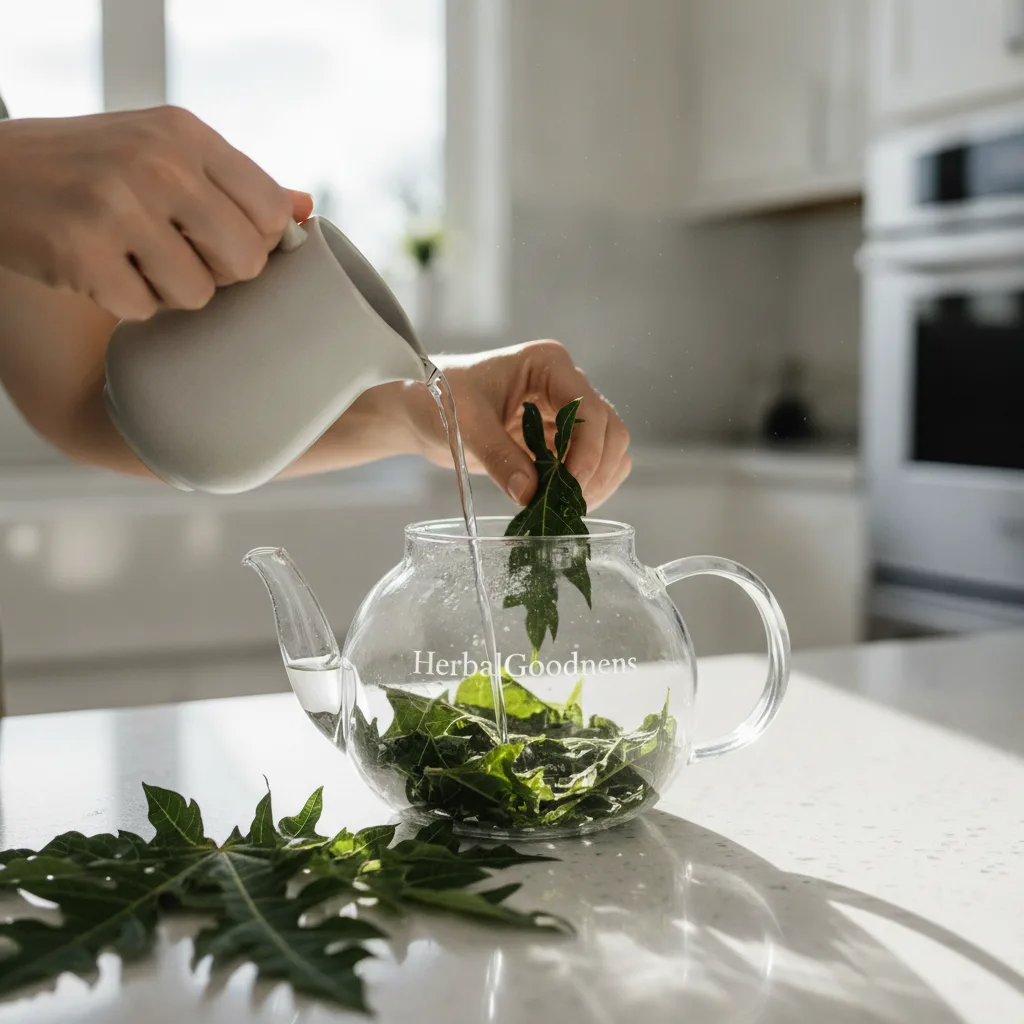 papayaLeafTeaPreparation