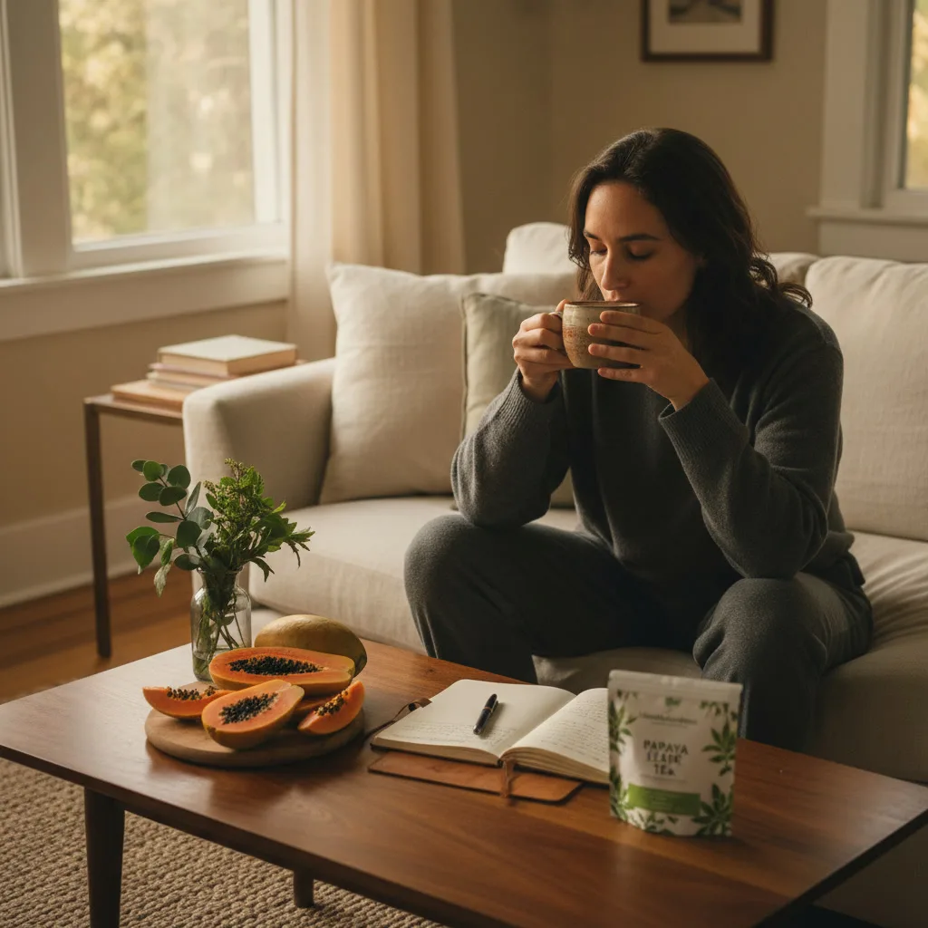 papaya leaf tea cup