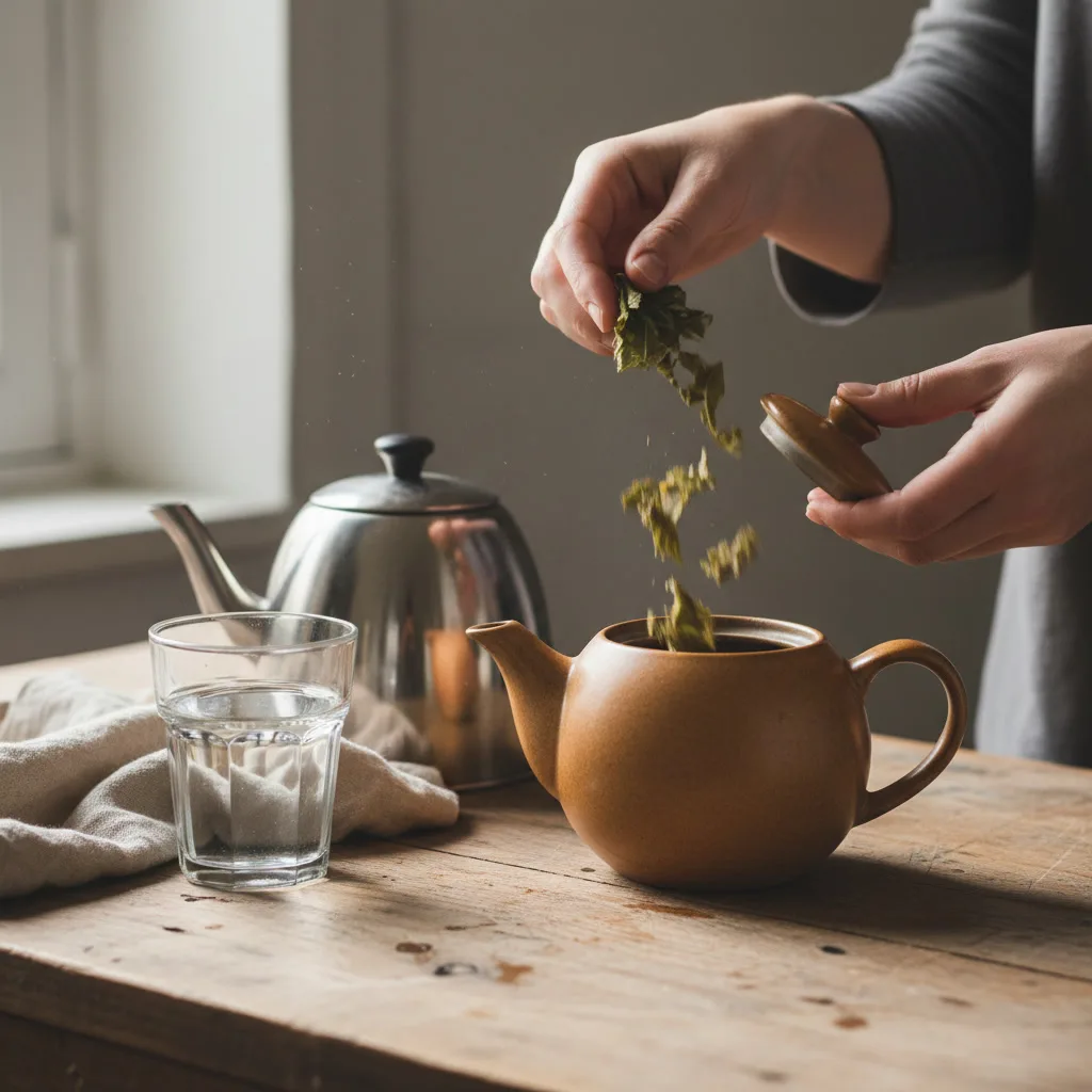 brewed papaya leaf tea in cup