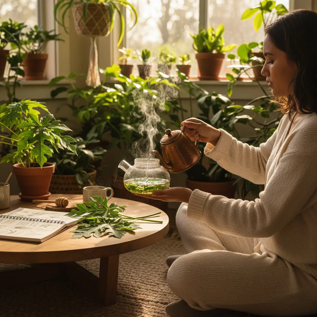 Papaya leaf tea cup