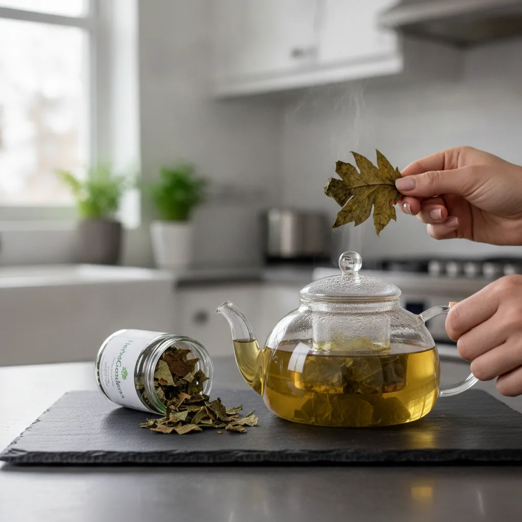 Papaya Leaf Tea Pouring