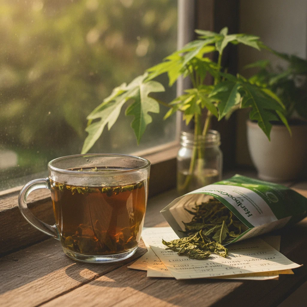 Papaya Leaf Tea Brewed Cup
