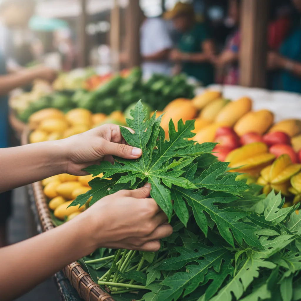 papaya leaves brewing