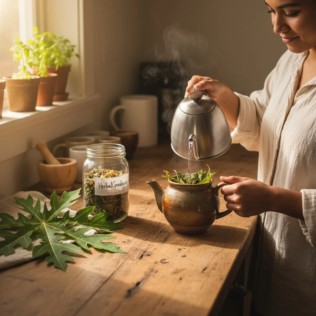 papaya leaf tea cup