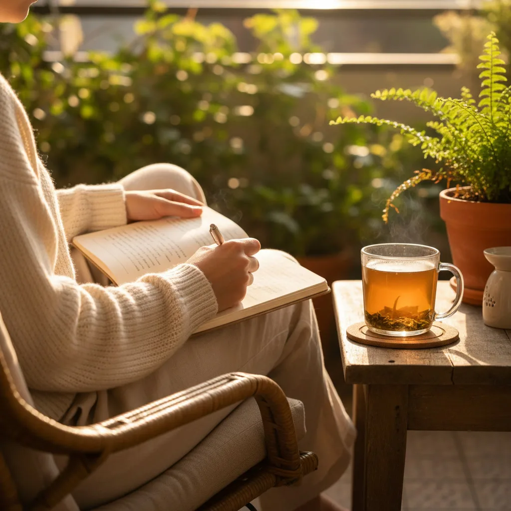 Journaling with botanical tea