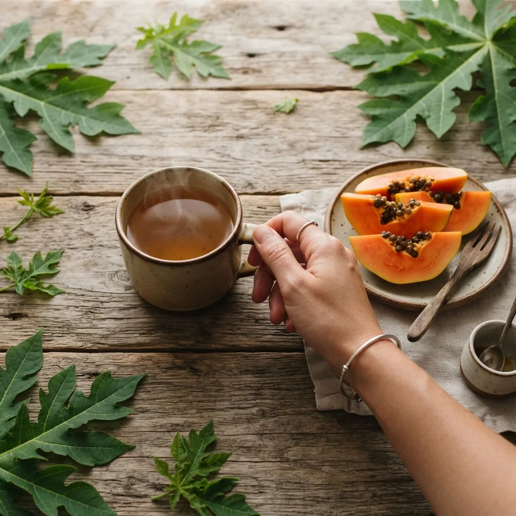 Papaya leaf brewing example