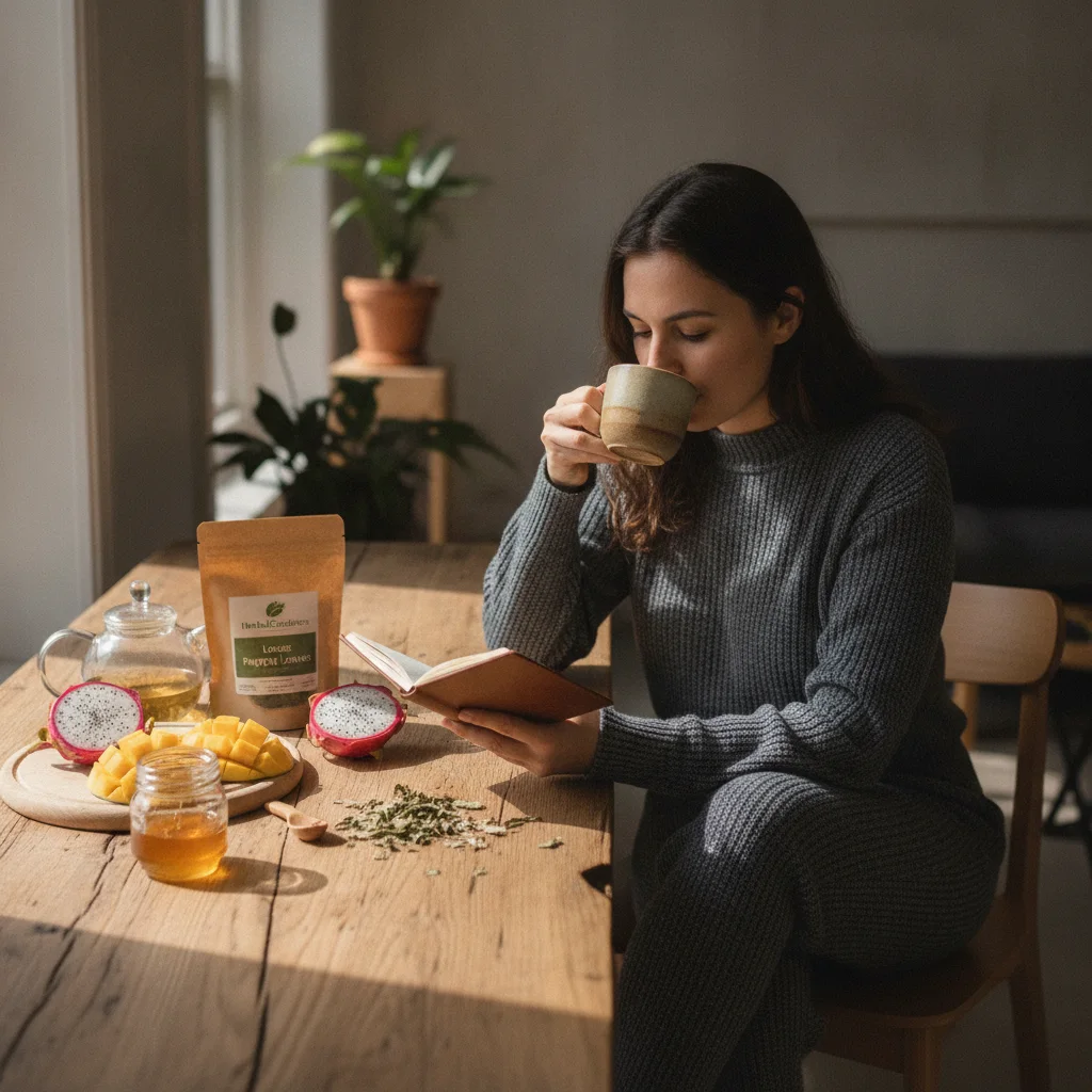 papaya leaf tea brewing