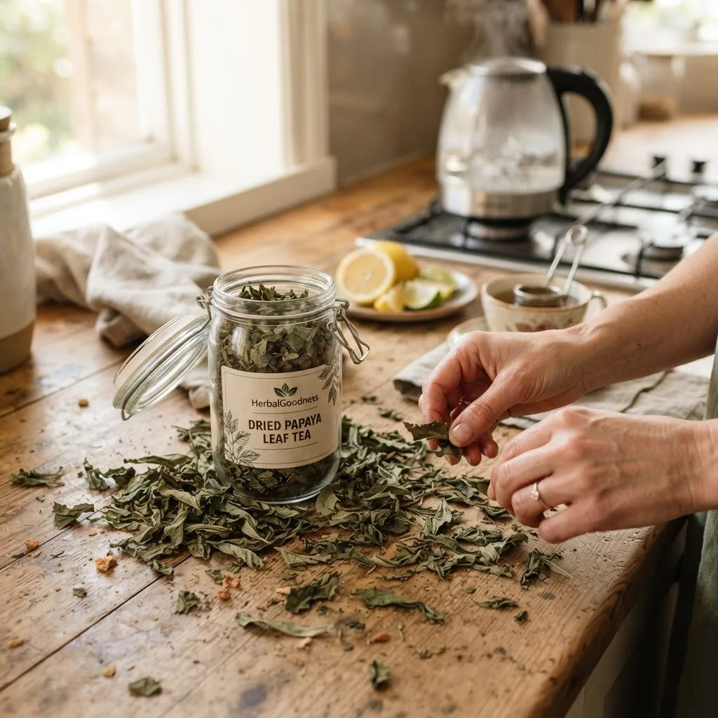 Papaya Leaf Tea Steeping Process