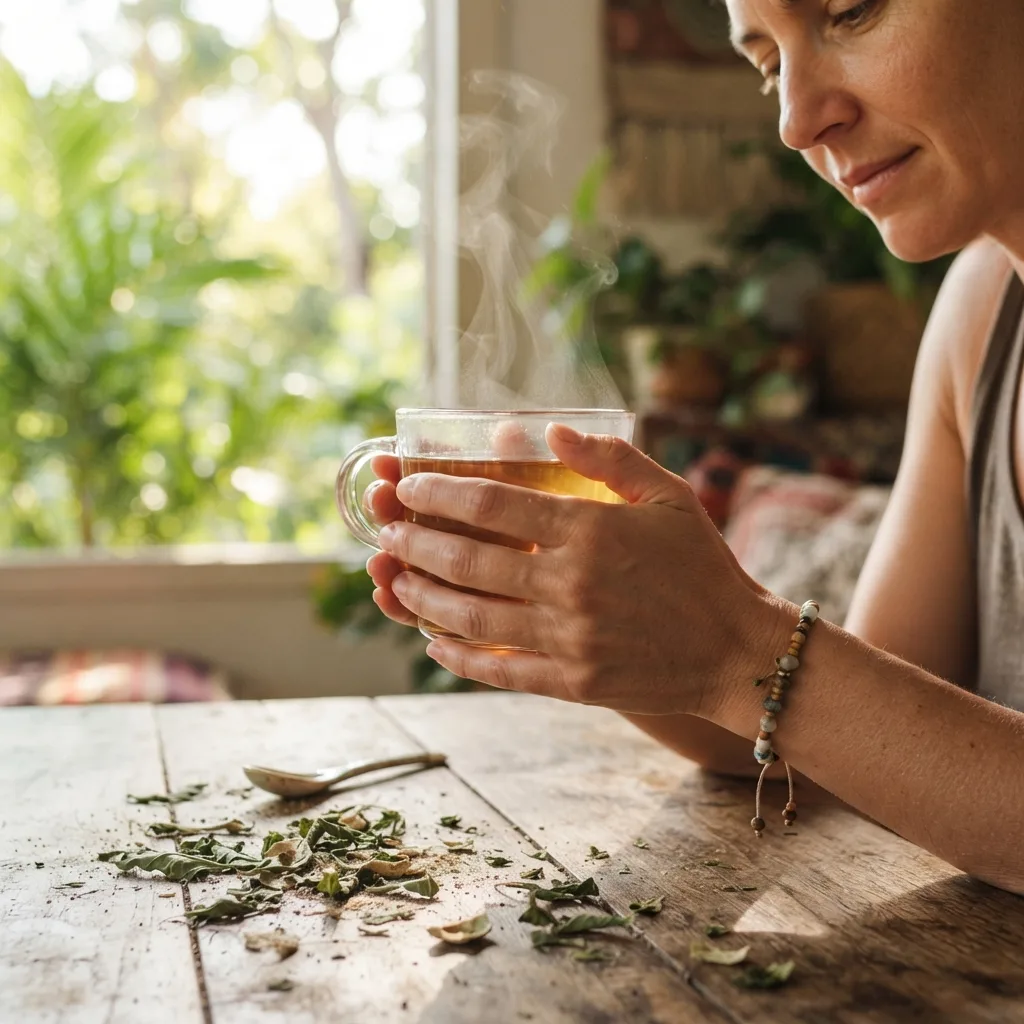 brewing papaya leaf tea