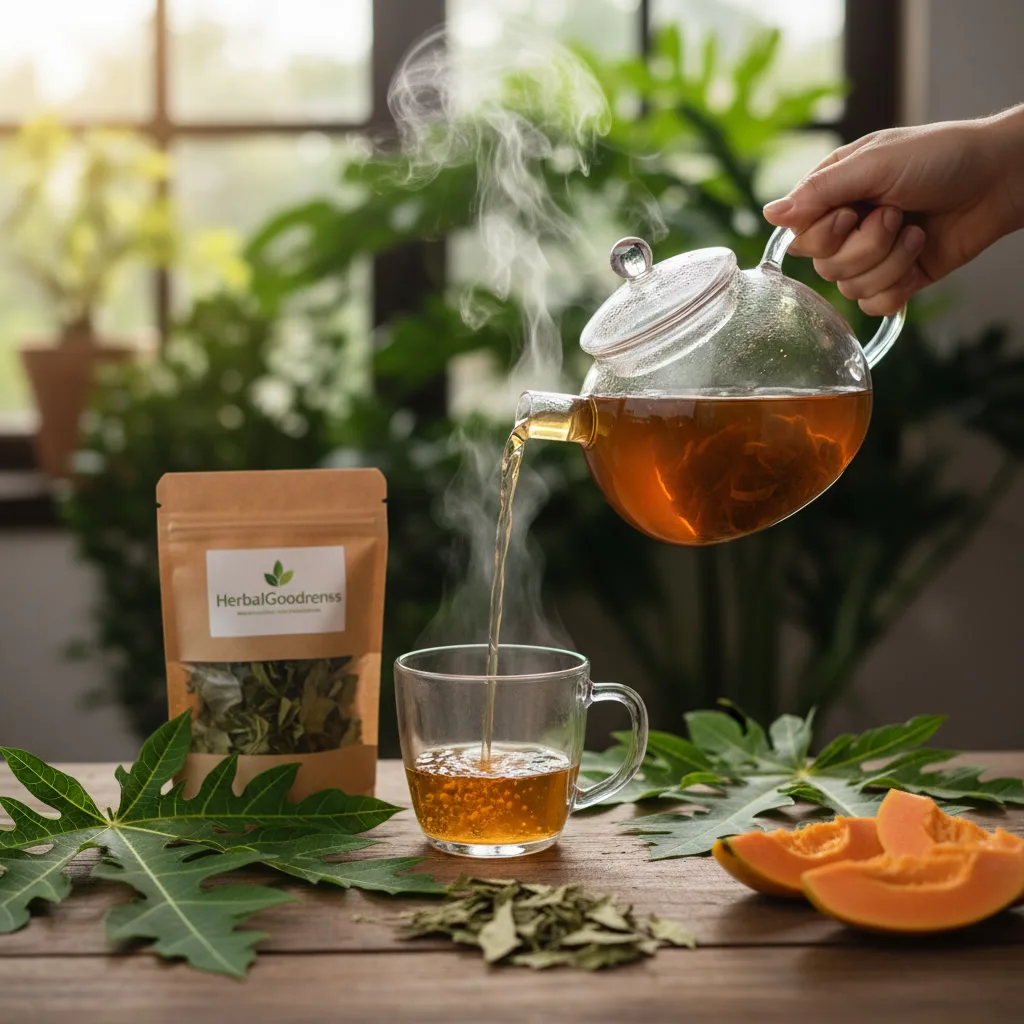 Brewing Papaya Leaf Tea