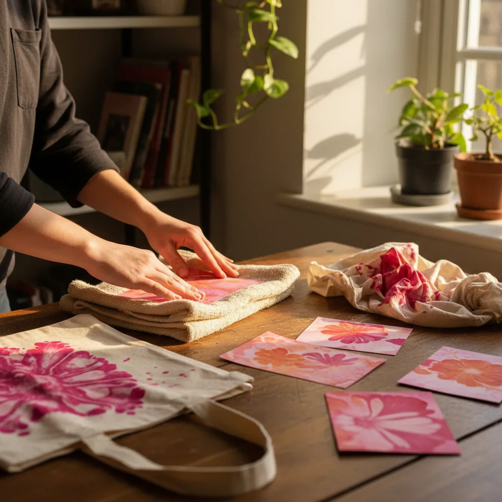 Natural Dyed Fabric with Hibiscus