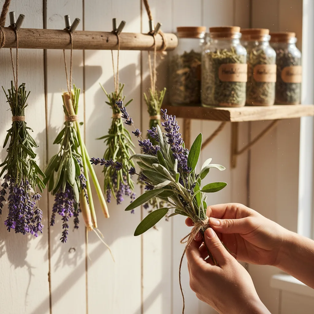 Drying herbs for tea