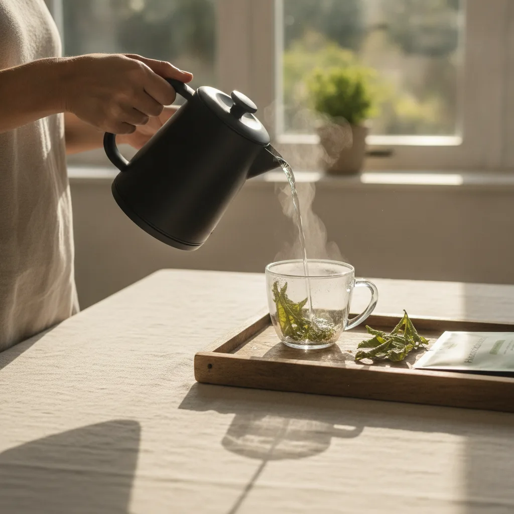 papaya leaf tea brewing