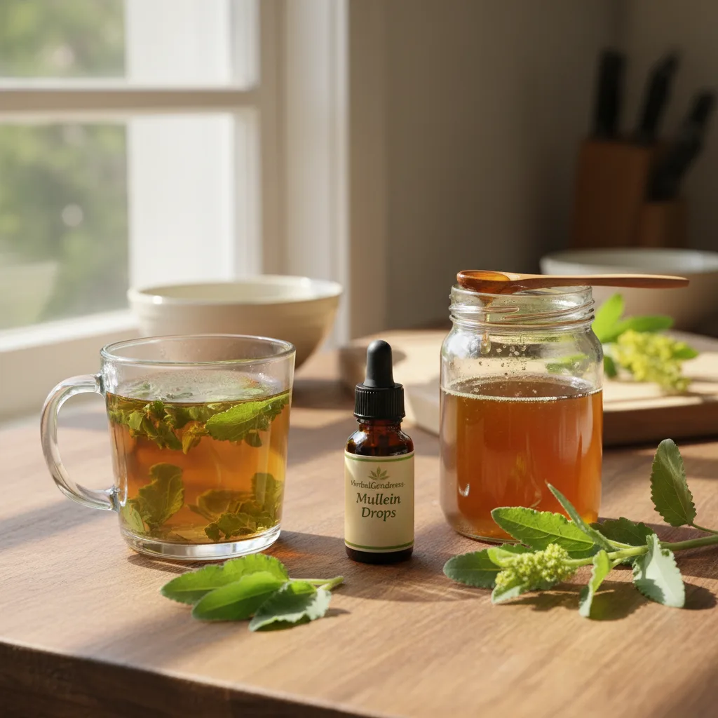 Mullein herb tea steam inhale bowl