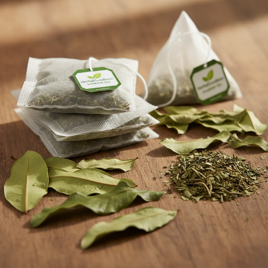 soursop tea pyramid bag cut