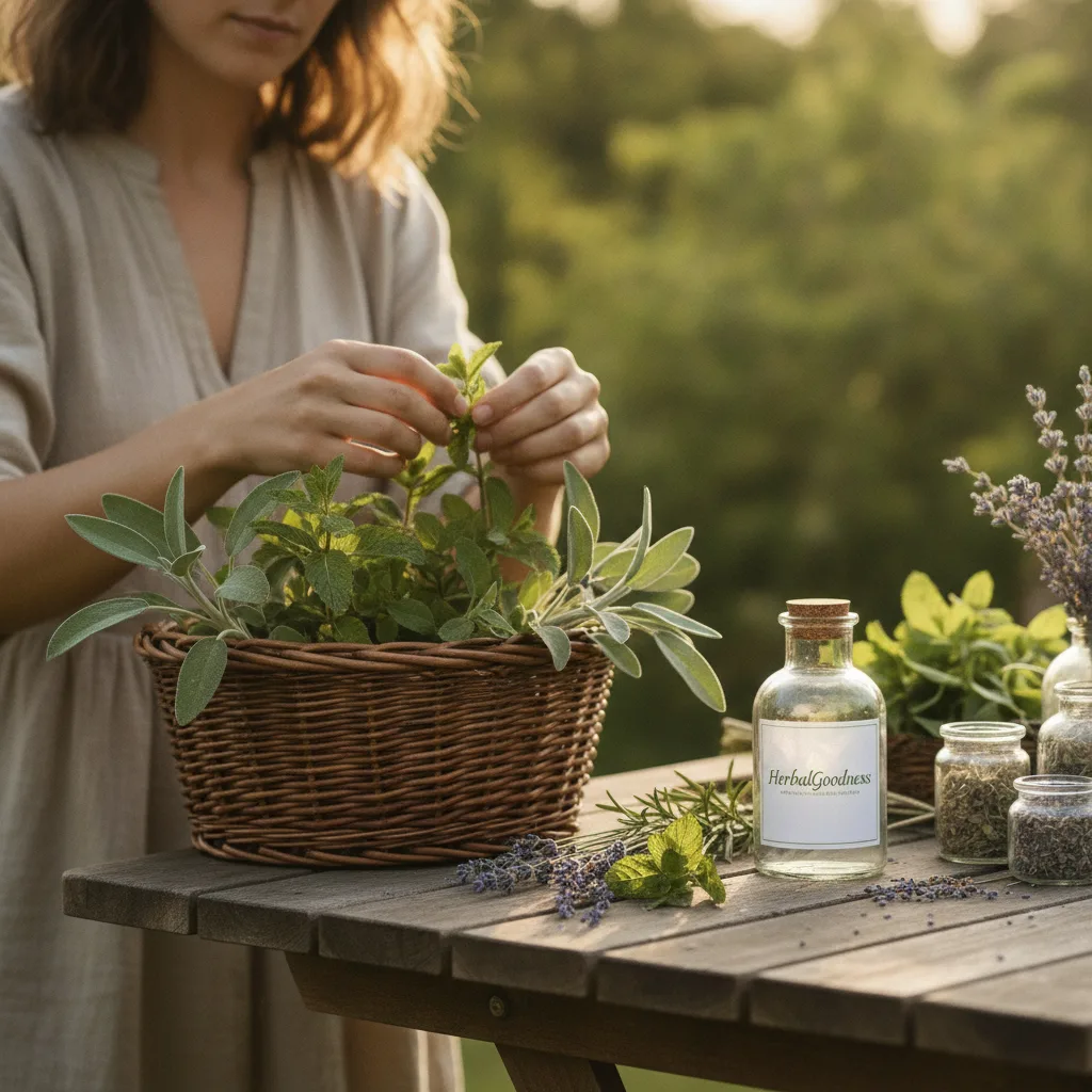 homemade bitters workspace herbs
