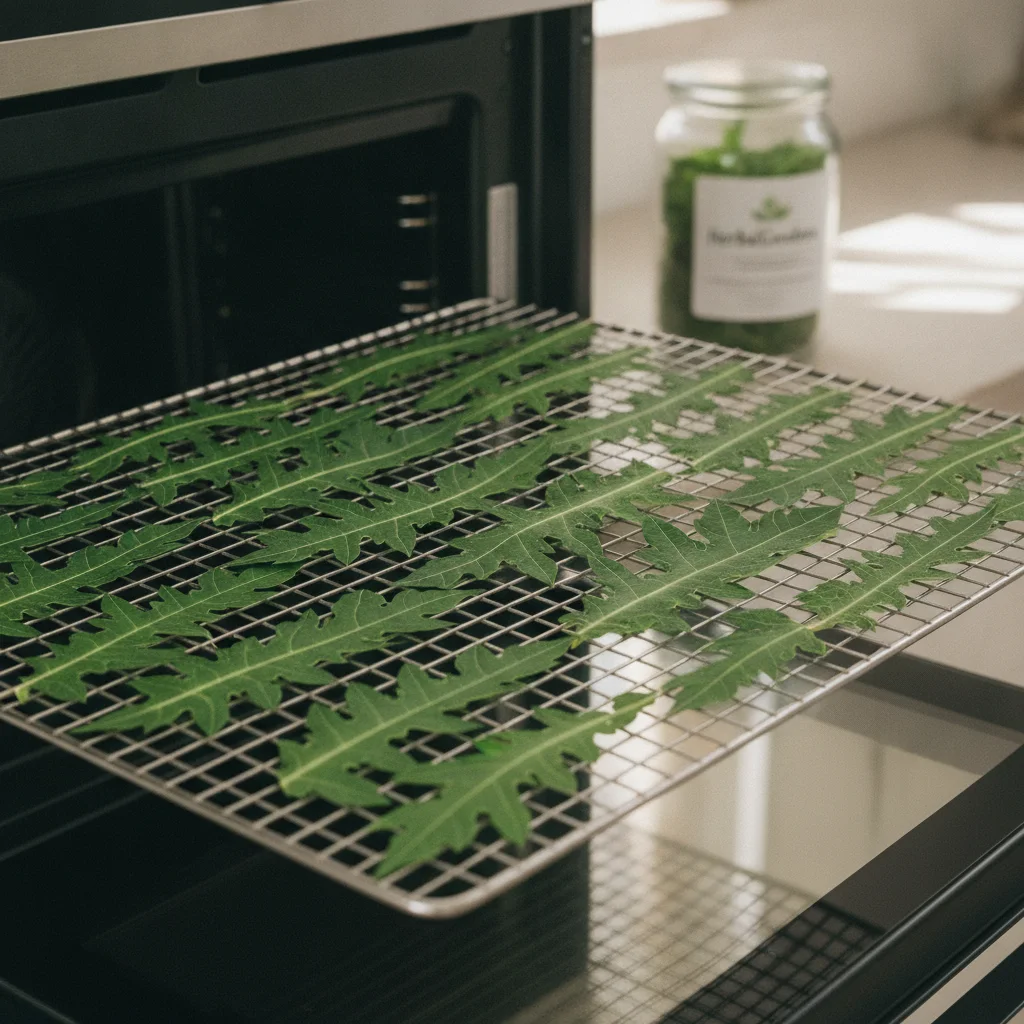 Drying papaya leaves at home
