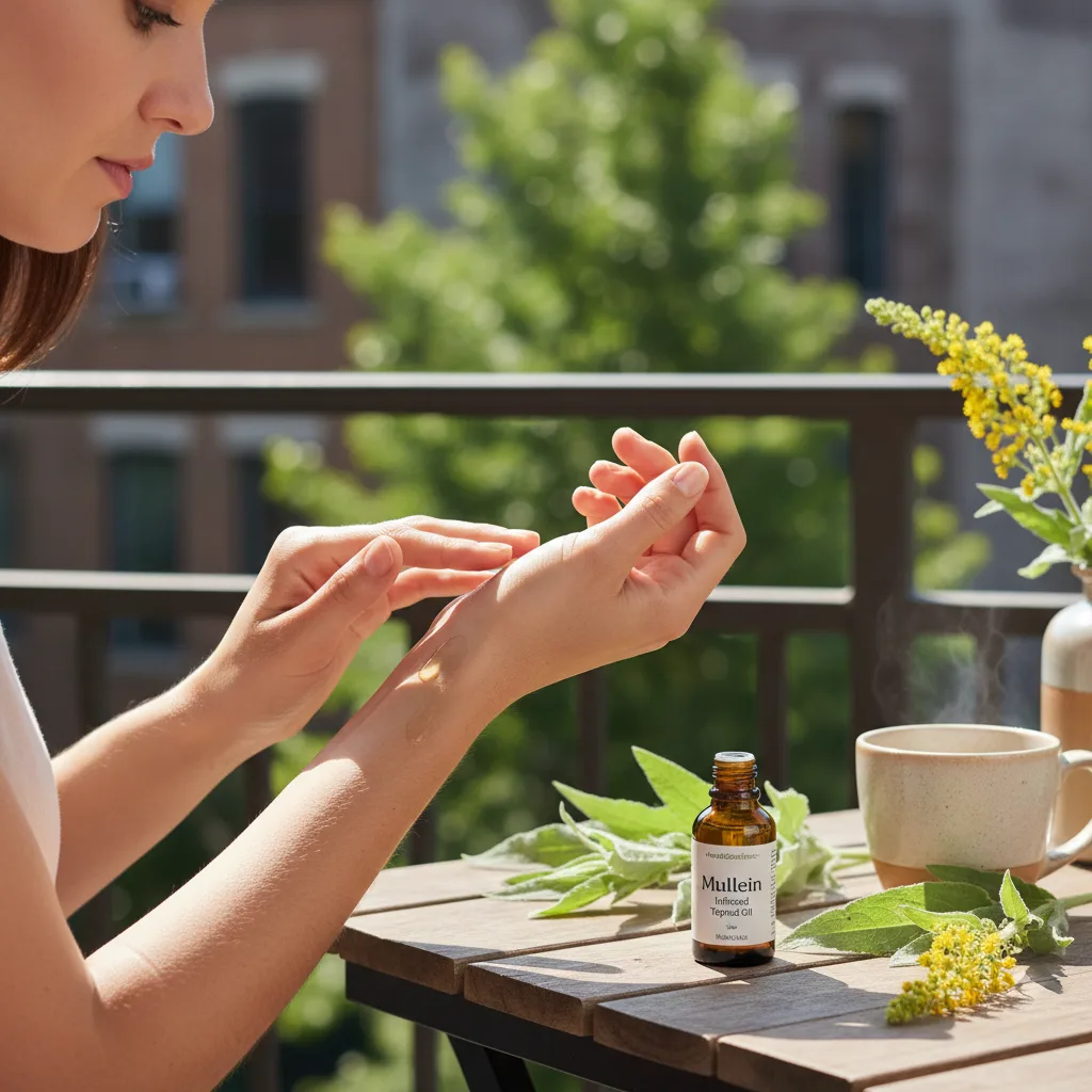 herbal tea with mullein leaves