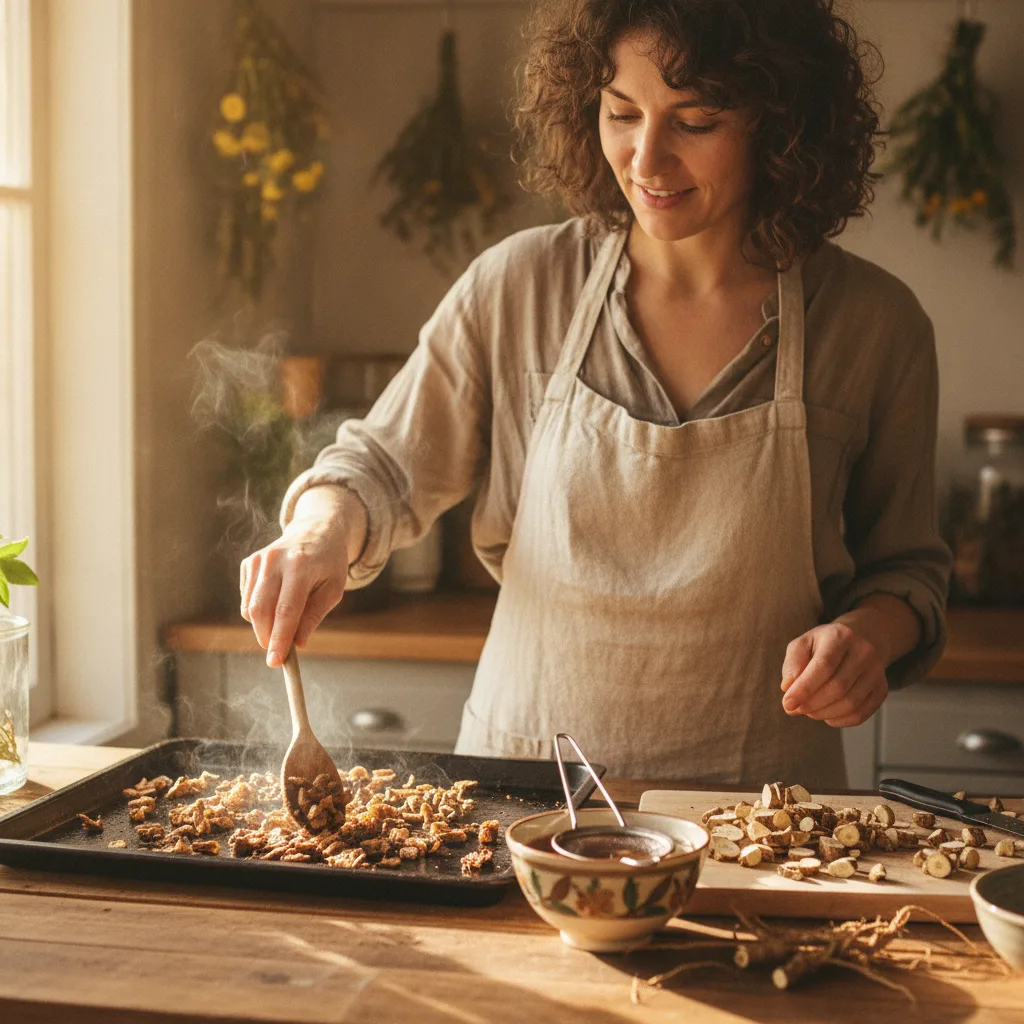 roasted dandelion root homemade drink