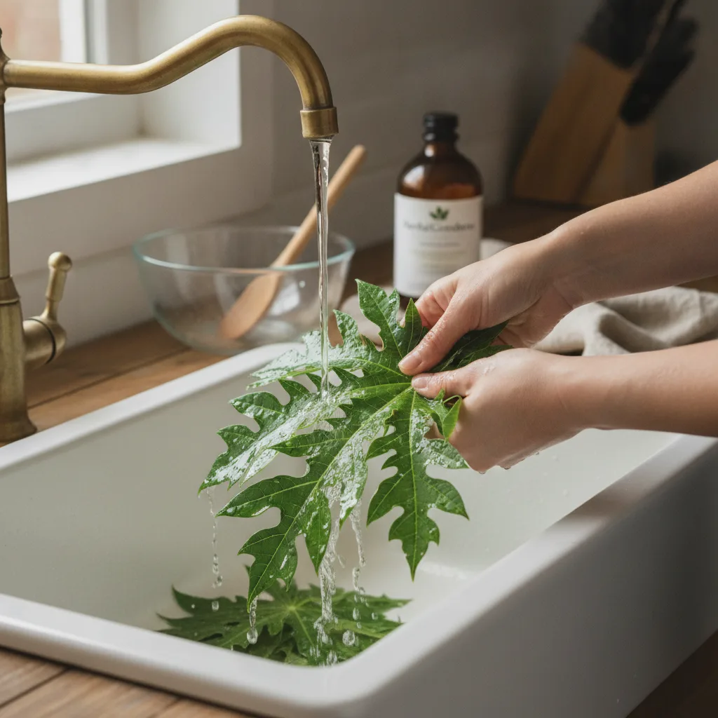 pouring herbal infusion for skin